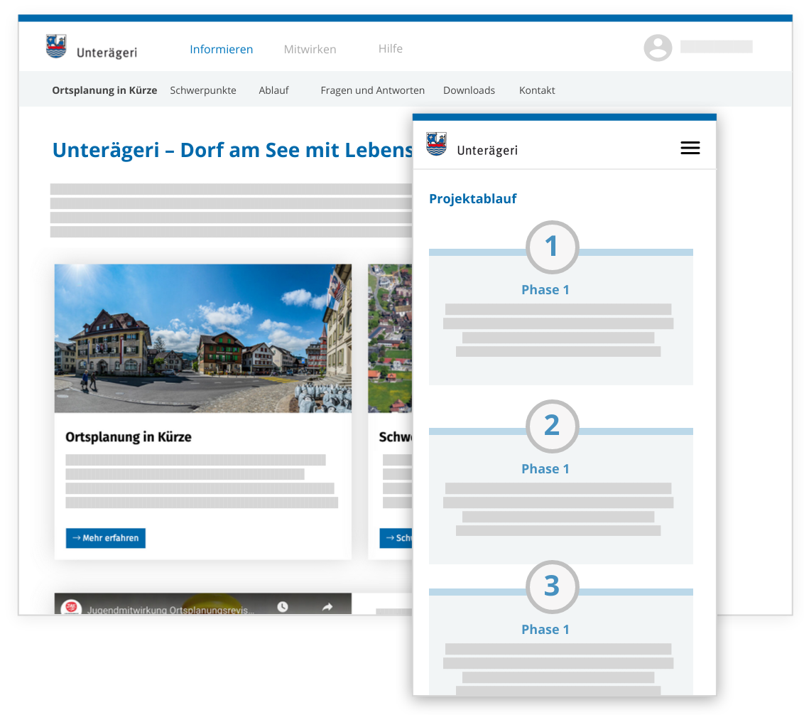 Integrierte Projektwebsite